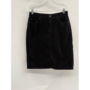 L.L. Bean Skirt Velvet Velour Short Women Size 4 Petite Black Witchy